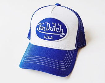 Vintage White and Blue Von Dutch Cap 