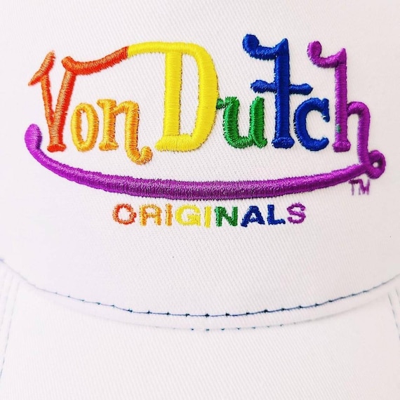 Von Dutch White Multicolored Trucker Cap | NWT World Famous Edition ? AUTHENTIC NEW!! Von Dutch Logo Print White Multi-Color with Patch  main image 4