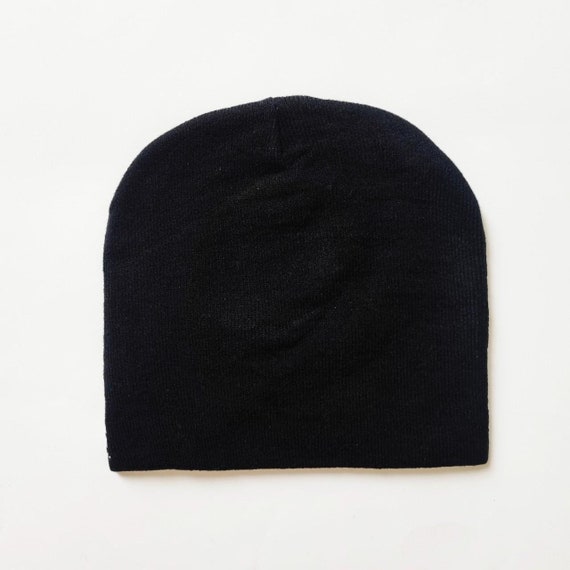 Vintage Brand New Y2K Black & White Skull Skeleton Beanie Hat