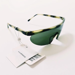 Vintage Brand New Unisex Y2K Style Green Visor Wrap Around Sunglasses / Visor Oversized Rimless Sunglasses