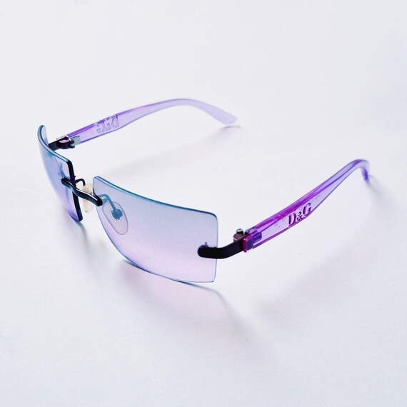 Buy Vintage 2000s Y2K Genuine Tinted Rimless Purple Square D&G 
