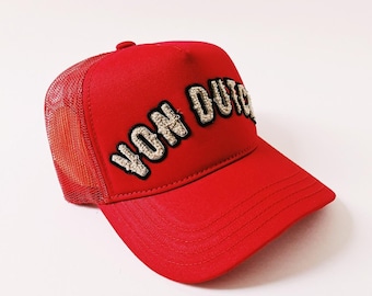 Vintage Red Spell Out Logo Von Dutch Cap / Von Dutch Cap / Von Dutch Trucker Cap. Deadstock New With Tags