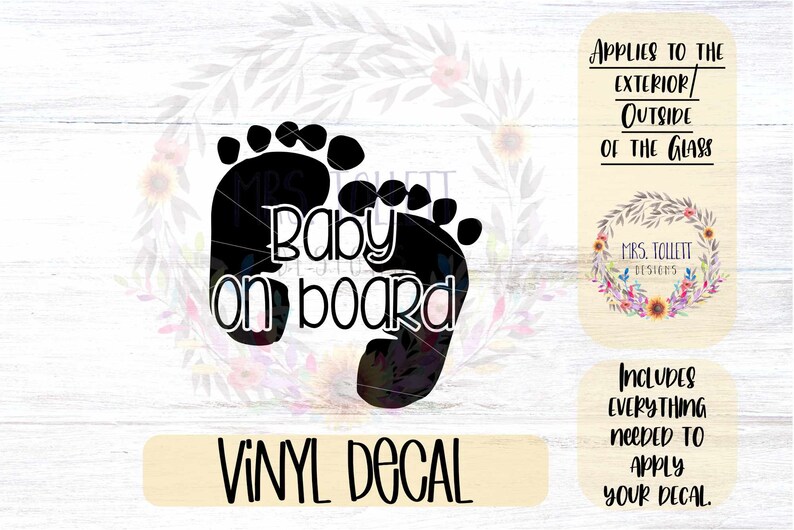 Baby on Board Feet Car Decal Infant Safety Bumper Sticker Etsy Canada