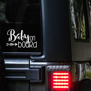 Baby on Board Car Decal, Infant Safety Bumper Sticker, Baby Shower Registry Gift, Cute Window Vinyl Decal,  Emergency, New Mom Gift
