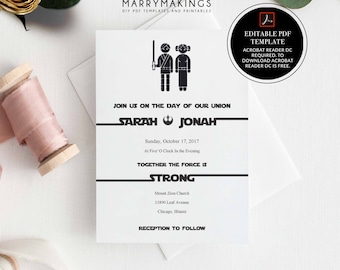 Star Wars Wedding Invitations Etsy