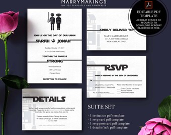 Star Wars Wedding Invitations Etsy
