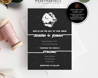 Star Wars Wedding Invitations Etsy