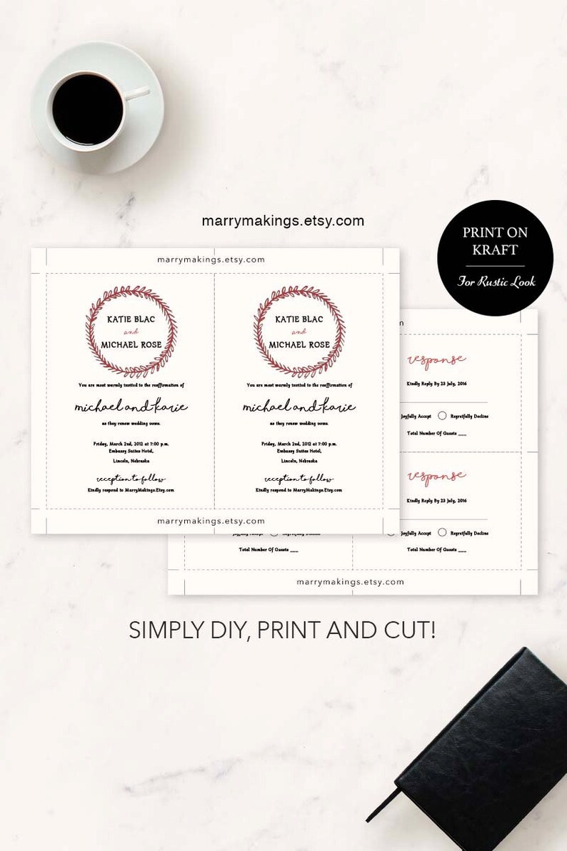 pdf invites 36 printable invite vow reaffirmation vow renewal invites diy  printable woodsy wedding diy vow renewal do it yourself Invitations &  Announcements Paper & Party Supplies aloli.ru