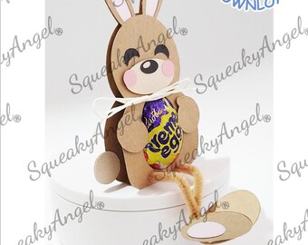 Porta huevos de conejo marrón SVG / Porta huevos de Pascua / Porta huevos de conejo / Descarga instantánea / Archivo de corte SVG de conejo Archivo de Cricut de decoración de Pascua