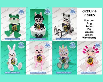7 Animal Egg Holder SVGs | 7 Easter Egg Holders | creme egg chocolate Holders | Instant Download | SVG cut file Easter Decor Cricut file G4