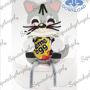 Porte-oeufs chat SVG | Porte-oeufs de Pâques | Porte-oeufs de chat | Téléchargement instantané | chaton | chat | SVG | Fichier découpé Décor de Pâques Fichier Cricut