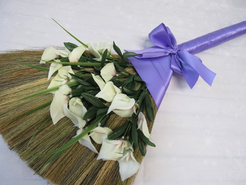 Calla Lilly Decorated Wedding Broom Decorated Jump Broom Etsy