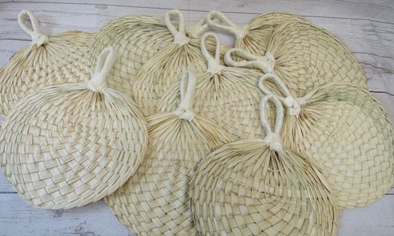 raffia fans wedding