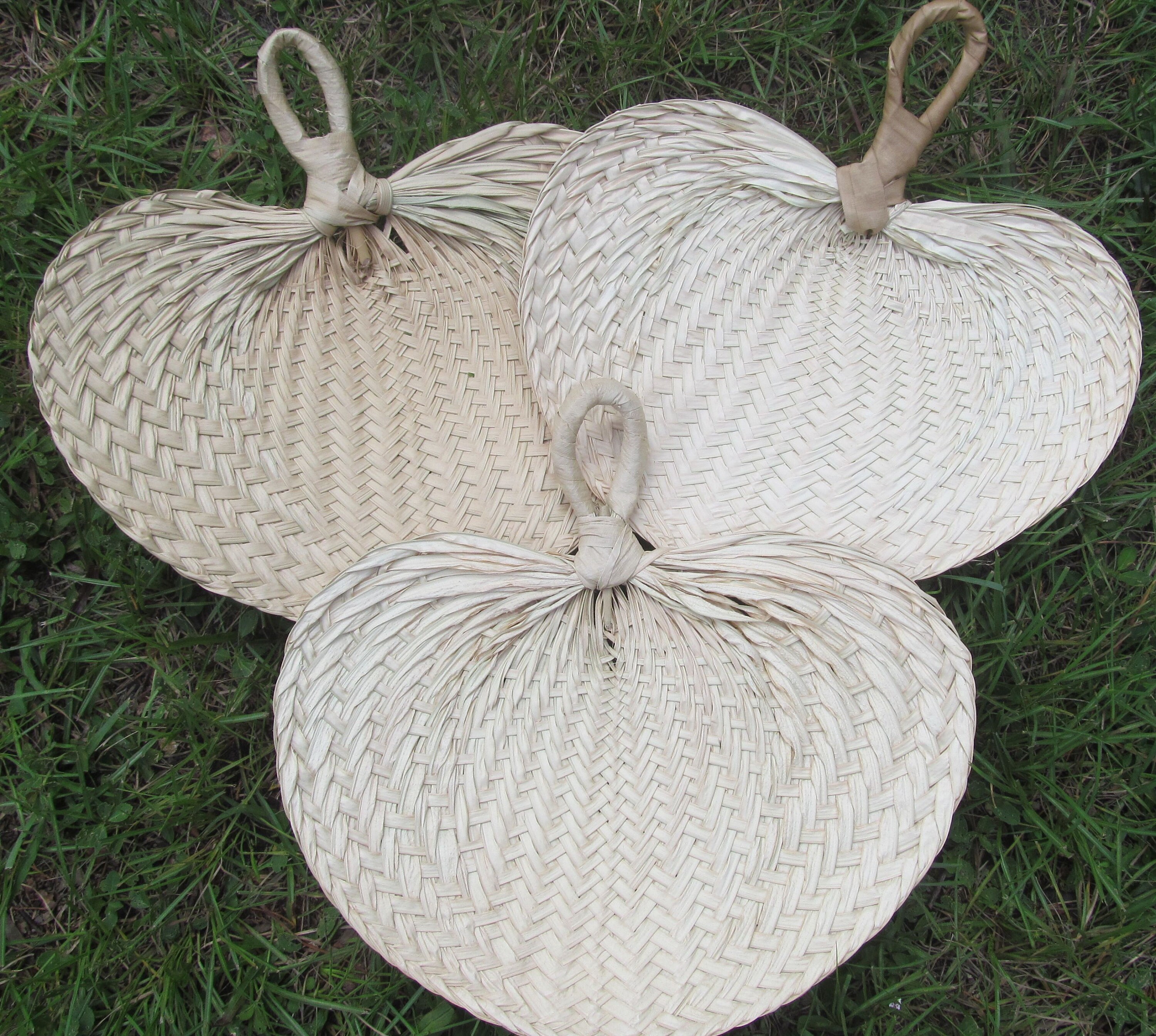 raffia fans wedding