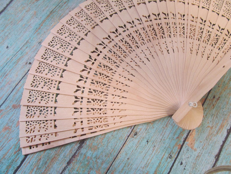 wooden hand fans for weddings