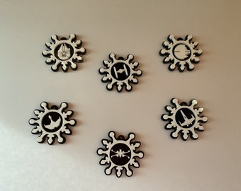 6 adornos con temática de galaxia