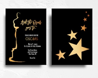 Oscar Party Invitation | And the Oscar Goes To | Oscars Invitation | Academy Awards Invitation | The Oscars - 5x7 with reverse side