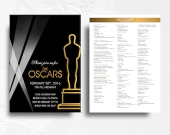 Oscar Party Invitation | Oscar Invitation | Academy Awards Invitation | The Oscars Invitation - 5x7 with Oscar Ballot reverse side