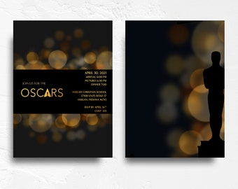 Oscar Party Invitation | Oscars Invitation | Academy Awards Invitation | The Oscars - 5x7 with reverse side