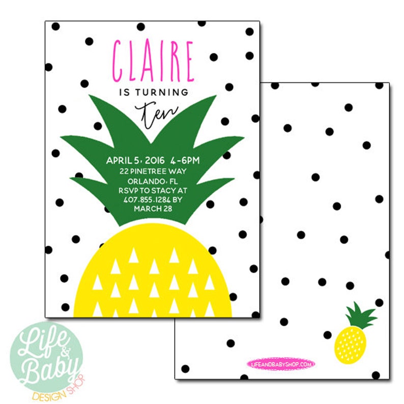 Pineapple Invitation | Party Like A Pineapple Invitation | Fruit ...