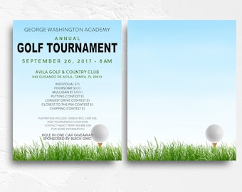 Modello di volantino per torneo di golf / Manifesto per torneo di golf scolastico / Manifesto per raccolta fondi per golf {VOLANTINO STAMPABILE} 8,5x11