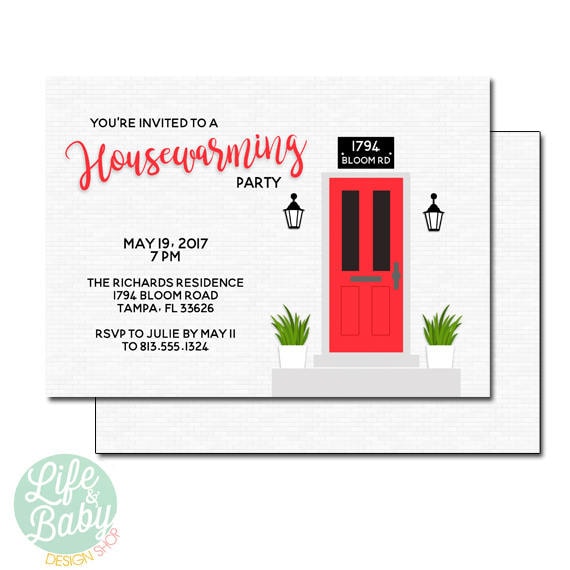 Housewarming Party Invitation | Housewarming Invite | Open House Invitation | New House Invitation - 5x7 with reverse side