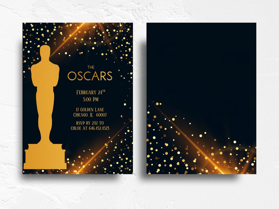 Oscar Party Invitation Oscar Invitation Academy Awards Invitation the