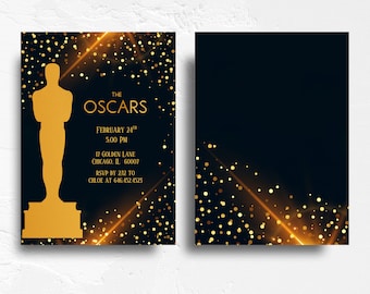 Oscar Party Invitation | Oscar Invitation | Academy Awards Invitation | The Oscars Invitation - 5x7 with reverse side