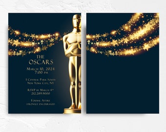Oscar Party Invitation | Oscars Invitation | Academy Awards Invitation | The Oscars - 5x7 with reverse side