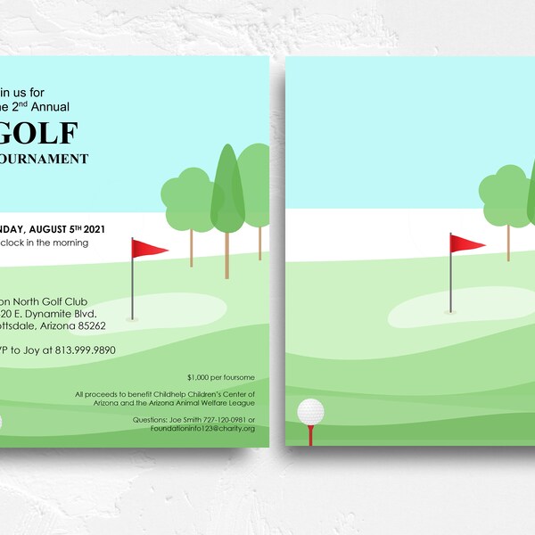 Golf Tournament Flyer Template | School Golf Tournament Poster | Golf Fundraiser Poster {PRINTABLE FLYER} 8.5x11