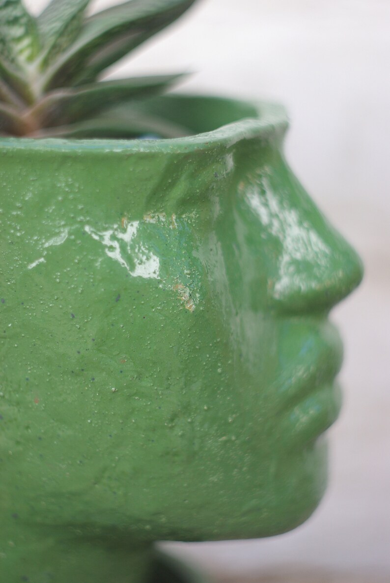 Green Mannequin Head Planter / Head Flower Pot / Green Flower Etsy