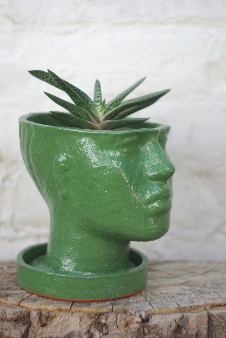 Green Mannequin Head Planter / Head Flower Pot / Green Flower Etsy