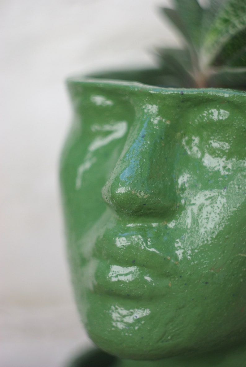 Green Mannequin Head Planter / Head Flower Pot / Green Flower Etsy