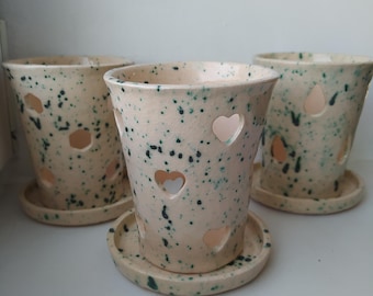 Maceta de cerámica para orquídeas con agujeros/maceta con drenaje