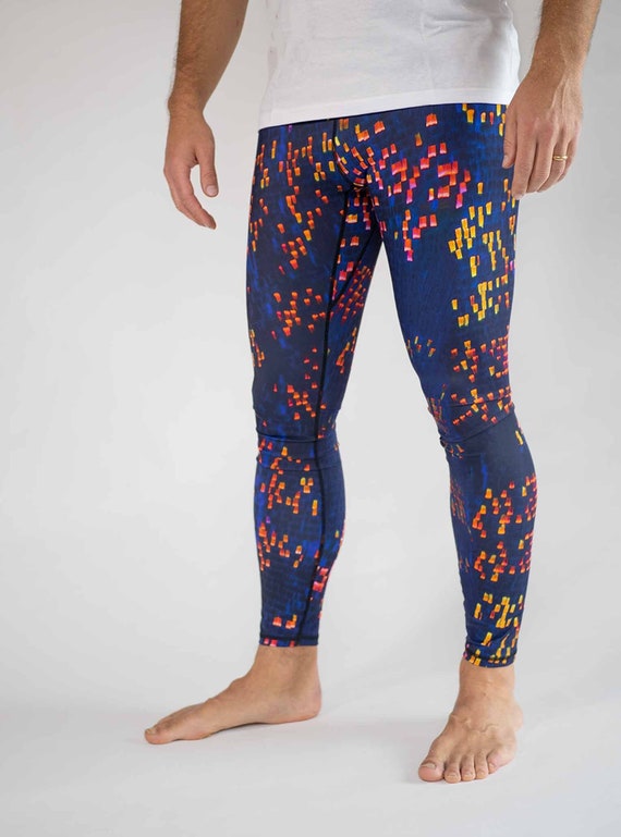 Men s Printed Sport Tights Men s Colorful Leggings Etsy