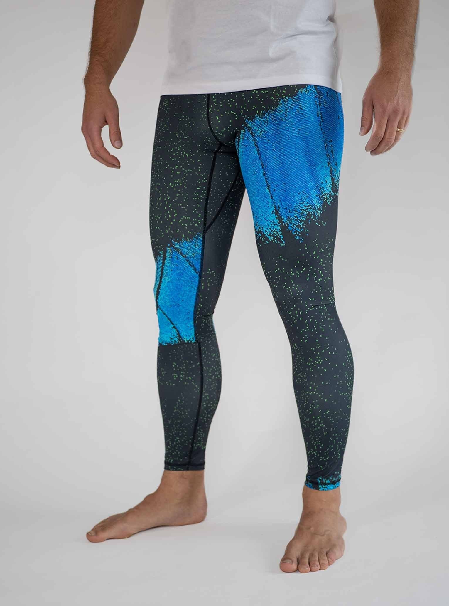 Men s Printed Sport Tights Men s Colorful Leggings Etsy