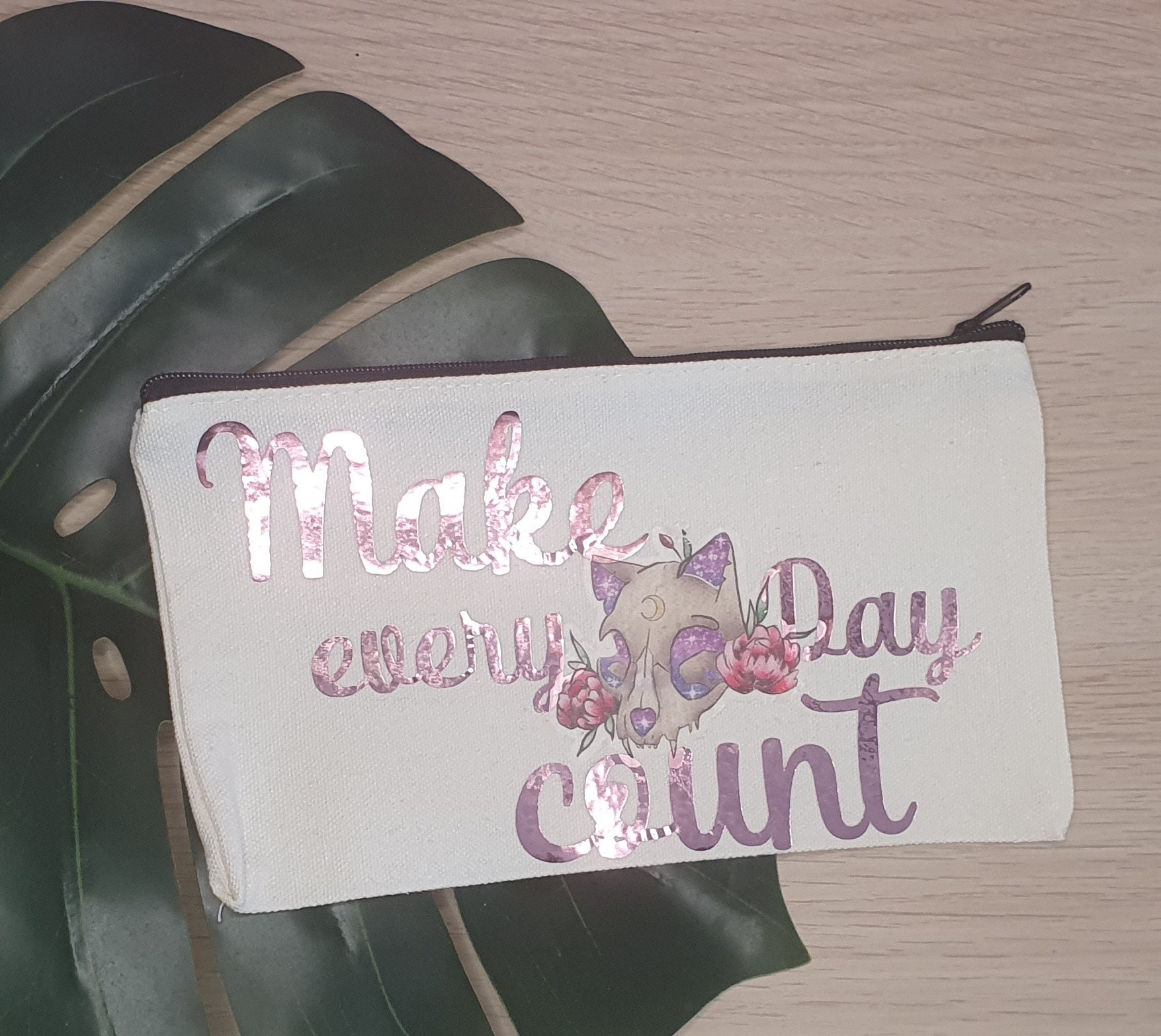 Trousse en Toile Crâne Chat