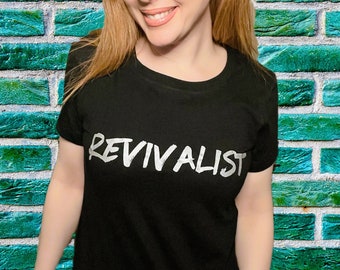 Ladies 'Revivalist' Silver & Black Crew Neck