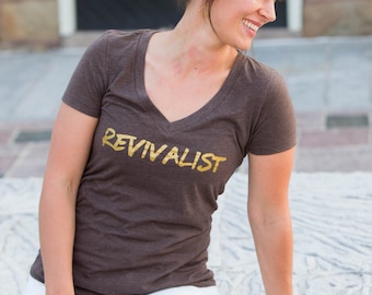 Revivalist Ladies Deep V-Neck T-Shirt