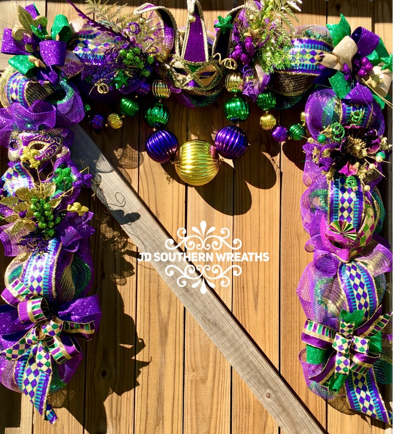 Mardi Gras Garland Mardi Gras Door Decoration Etsy