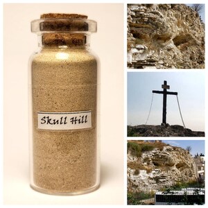 Tierra de la Colina de las Calaveras del Gólgota, Tierra del Calvario de Gordon, Lugar bíblico de la crucifixión en Jerusalén, Regalo de Tierra Santa