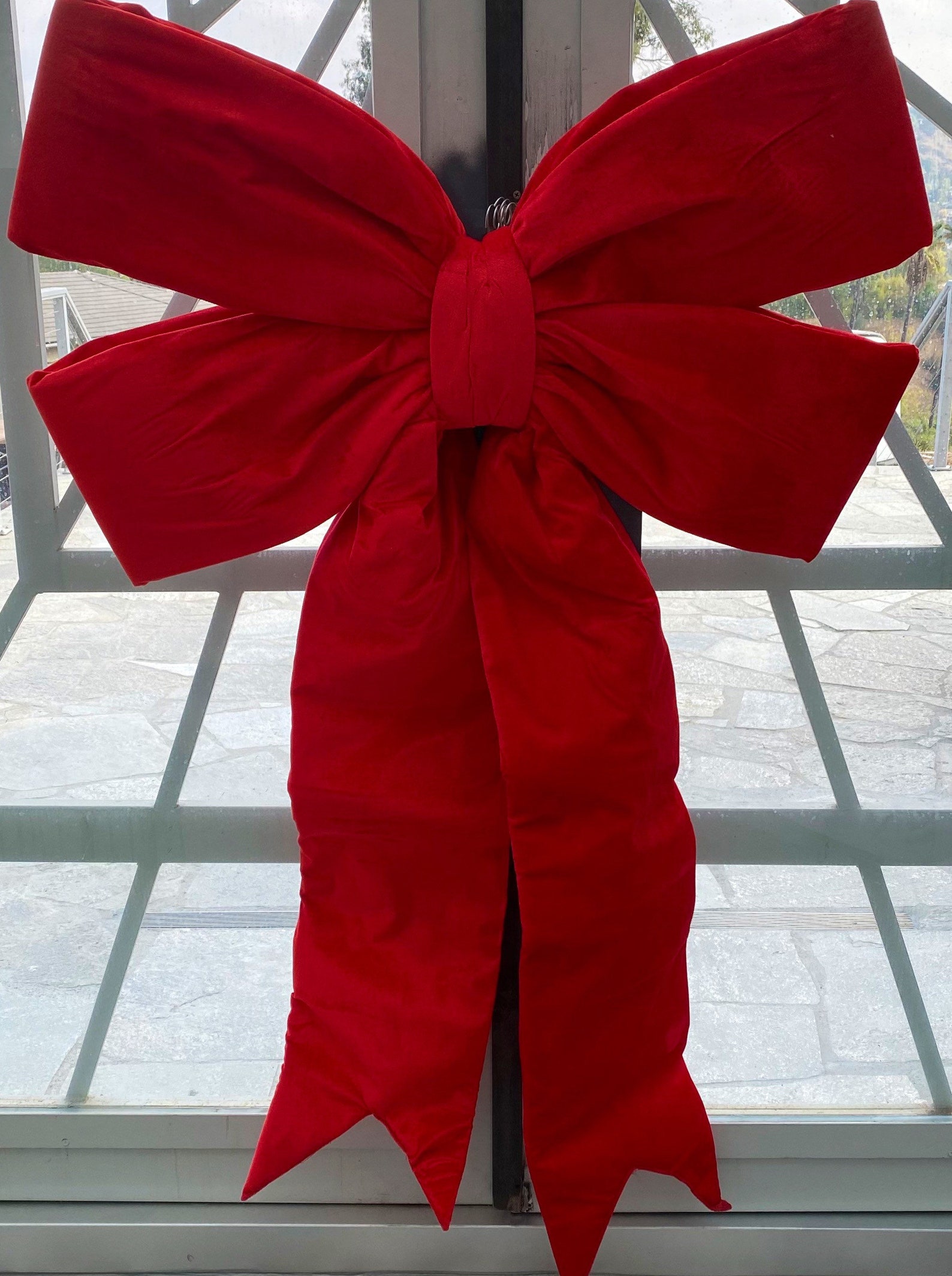 Giant red velvet bow for car big bow car bow red bow Etsy