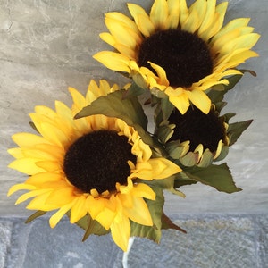 Large Sunflower Bush, Faux, Artificial, Silk Wedding Flowers 32 Tall image 3