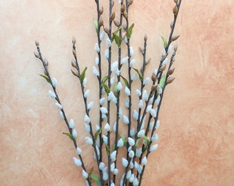 Pussy Willow Flowers, Artificial flowers, Faux flowers , Artificial pussy willow, Pussy Willow, Gift, Home Decor, Thanksgiving Decor