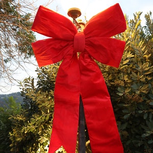 Giant Red Velvet Bow For Car, Big Bow, Car Bow, Red Bow, Christmas Bow, Christmas Decor, Gift, Bow, Event Decor, Door Bow