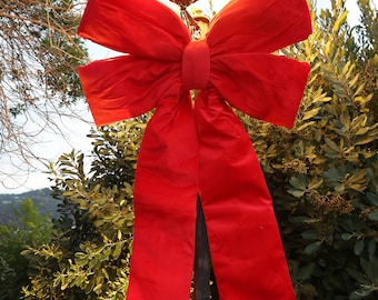 Giant Red Velvet Bow For Car, Big Bow, Car Bow, Red Bow, Christmas Bow, Christmas Decor, Gift, Bow, Event Decor, Door Bow