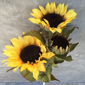 Large Sunflower Bush, Faux, Artificial, Silk Wedding Flowers 32 Tall image 1