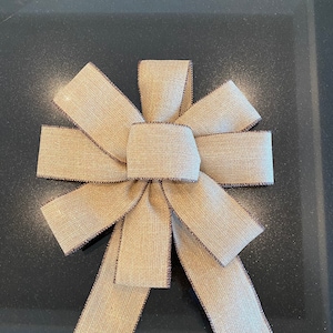 Large Handmade Burlap Bow: Christmas Wreath or Tree Topper