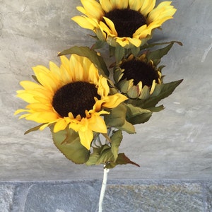 Large Sunflower Bush, Faux, Artificial, Silk Wedding Flowers 32 Tall image 2