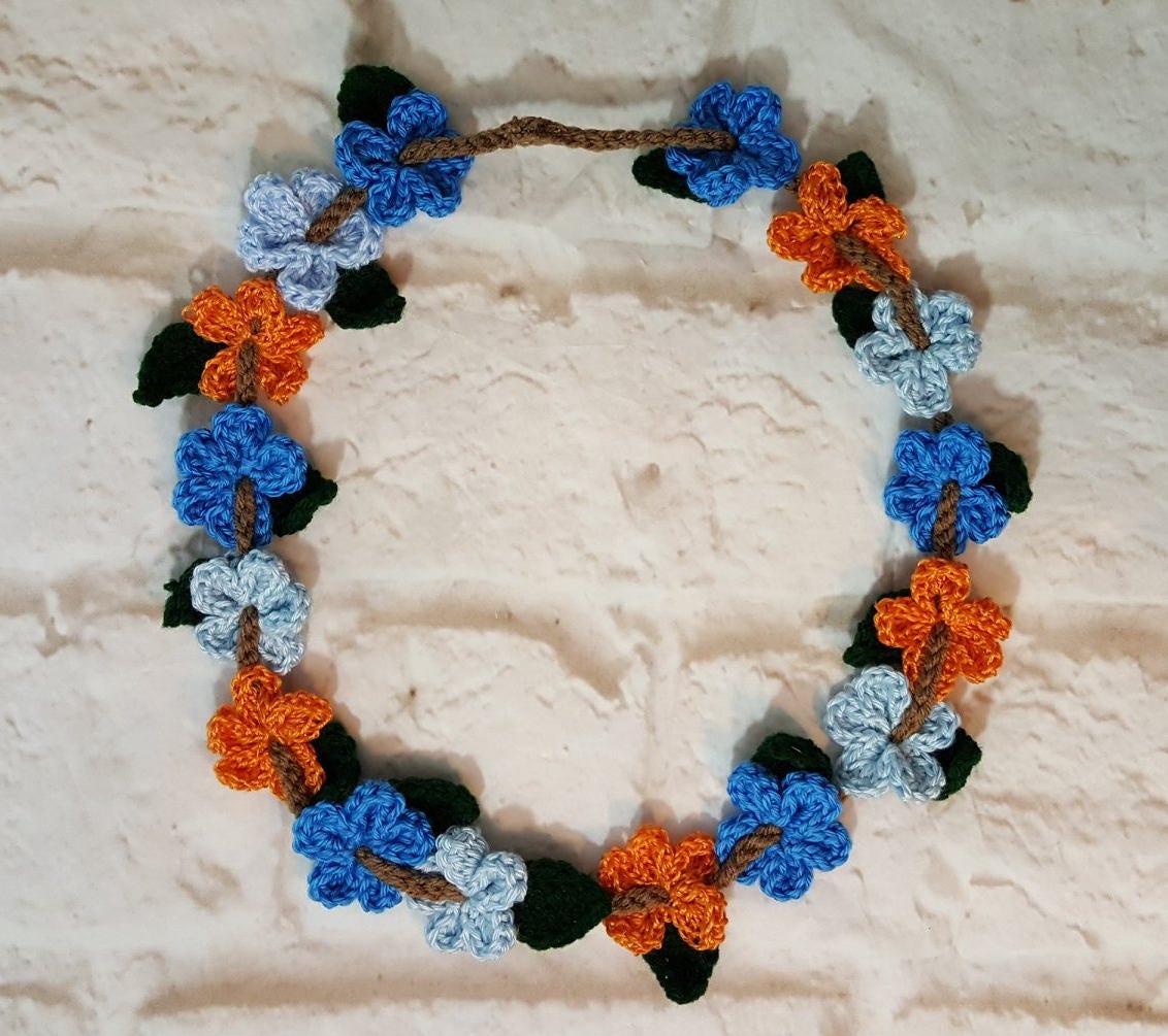Crochet Hawaiian lei Crochet lei Crochet flowers Crochet Etsy